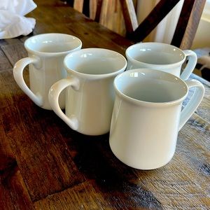 White 12 oz Mugs, Set of 4